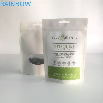 Resealable 주문을 받아서 만들어진 종이 봉지는 명확한 창을 가진 주머니 사진 요판 인쇄를 위로 서 있습니다