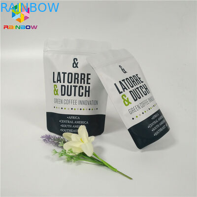 환경 친화적인 알루미늄 호일은 주머니 커피 차 포장 광택이 없는 끝 표면을 위로 서 있습니다