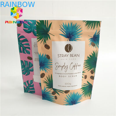 인쇄된 관례는 주머니 커피 콩을 위해 Resealable 포장 지퍼 부대를 위로 서 있습니다