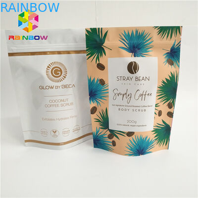 알루미늄 호일은 커피 주머니, 눈물 노치를 가진 플라스틱 지플락 부대를 위로 서 있습니다