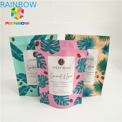 알루미늄 호일은 커피 주머니, 눈물 노치를 가진 플라스틱 지플락 부대를 위로 서 있습니다