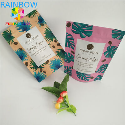 알루미늄 호일은 커피 주머니, 눈물 노치를 가진 플라스틱 지플락 부대를 위로 서 있습니다