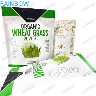 친환경 크래프트 종이 가방 플라 재료 지프 잠금 가방 로고로 서있는 가방 내구성 높은 품질 포장 가방 스탠