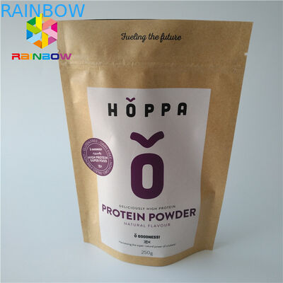 Eco 친절한 포일 주머니 포장 음식 급료 지플락 로고에 의하여 인쇄되는 Kraft 기술 종이