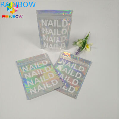 열 - 물개 화장용 포장 부대 명확한 홀로그램 Mylar 지플락 편평한 소성 물질