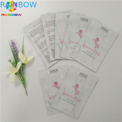 얼굴 가면 화장용 포장 부대 알루미늄 호일 광택 있는 인쇄된 지상 끝