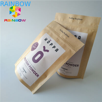 관례는 지플락 음식을 위로 서 있습니다 주머니 패킹 부대 Kraft 종이 매트 표면을 인쇄했습니다