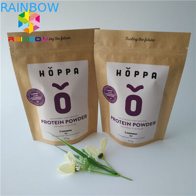 관례는 지플락 음식을 위로 서 있습니다 주머니 패킹 부대 Kraft 종이 매트 표면을 인쇄했습니다