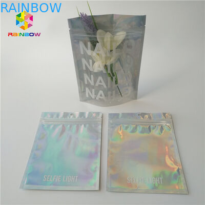 플라스틱 홀로그램 Mylar 지퍼 화장품 명확한 창을 가진 포장 부대 CMYK 색깔