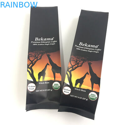 주문을 받아서 만드는 지퍼 주머니 부대 CYMK 색깔을 포장하는 옆 삼각천 커피를 위로 서 있으십시오