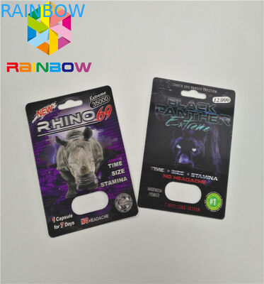 카드를 포장해 남자를 위한 3D 효력 성 알약을 포장하는 정상적인 크기 물집 카드
