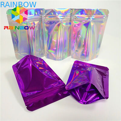 반짝임 분말 간식 포장 부대 빛나는 자필 홀로그램 Mylar 화장용 주머니