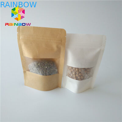 주머니 종이상자 명확한 직사각형/타원형 창을 가진 포장 음식 급료를 위로 서 있으십시오