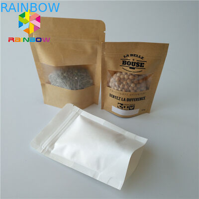 주머니 종이상자 명확한 직사각형/타원형 창을 가진 포장 음식 급료를 위로 서 있으십시오