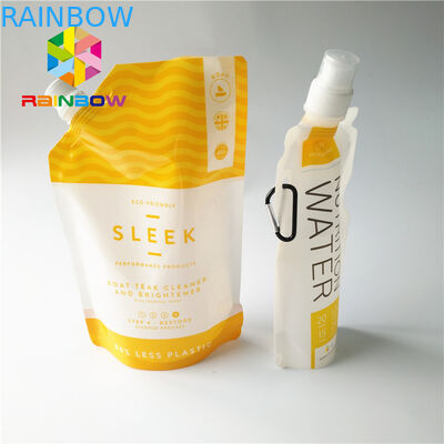 플라스틱 음료 액체 주둥이 부대, 과일 주스 음료는 모자를 가진 주머니를 위로 서 있습니다