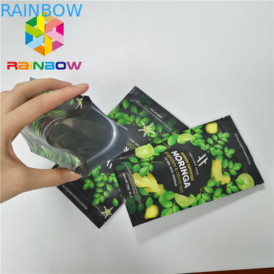 박판으로 만들어진 물자는 지퍼로 포장하는 주머니 부대 Moringa 잎 분말을 위로 서 있습니다