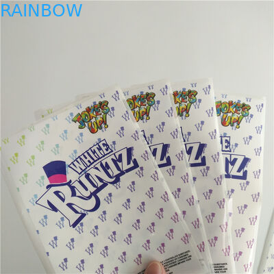 주문을 받아서 만들어진 상표 인쇄할 수 있는 수축 포장 백색 Runtz Mylar 종이 스티커 사진 요판 인쇄
