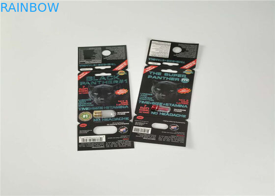 PP 애완 동물 물자 플라스틱 물집 금 코뿔소 콘테이너 탄알을 가진 포장 서류상 성 알약 카드