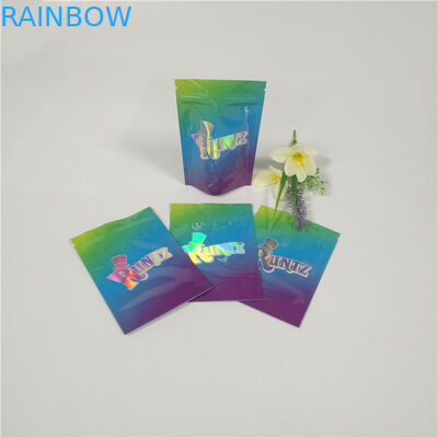 Runtz Mylar 잡초 포일 주머니 포장이 포장 부대 주문 농담에 의하여 위로 튼튼한 레테르를 붙입니다