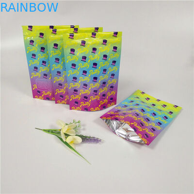 두 배 지퍼 관례는 서 있습니다 위로 주머니를 박판으로 만들었습니다 알루미늄 호일 부대 빛나는 표면을 인쇄했습니다