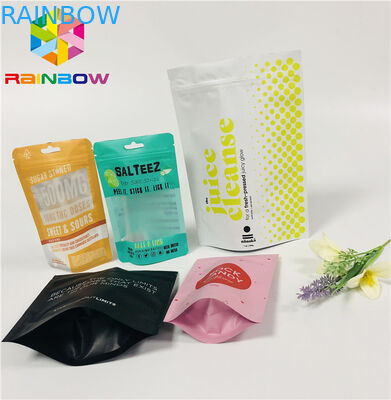 FDA Mylar는 지퍼 주머니, 걸림새 구멍을 가진 Ziplock에 의하여 밀봉된 비닐 봉투 위로 서 있습니다