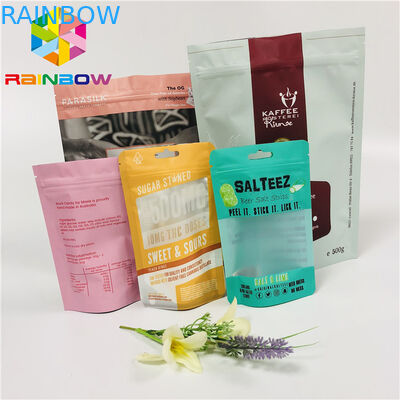 광택이 없는 티백 포장은 지퍼/찢는 노치를 가진 알루미늄 호일 부대를 위로 서 있습니다