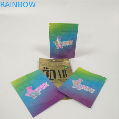 포장 3.5 그램은 플라스틱 주머니 Mylar 지플락 잡초 Runtz 대마 부대를 위로 서 있습니다