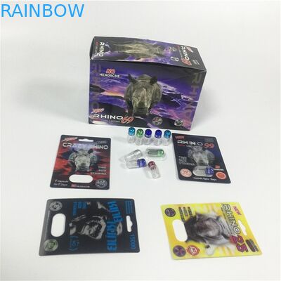 포장지 물집 카드 플라스틱 덮개를 가진 포장 금 코뿔소 콘테이너 탄알