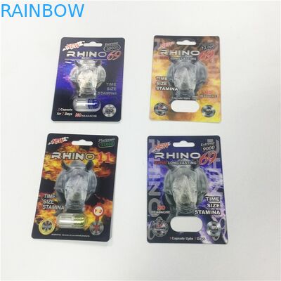 포장지 물집 카드 플라스틱 덮개를 가진 포장 금 코뿔소 콘테이너 탄알