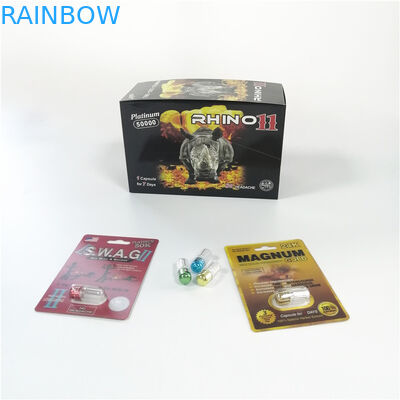 의학 사용법 물집 카드 포장 코뿔소 11 대작 24k 3D 카드 재고목록 물집 팩