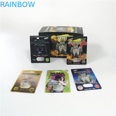 의학 사용법 물집 카드 포장 코뿔소 11 대작 24k 3D 카드 재고목록 물집 팩