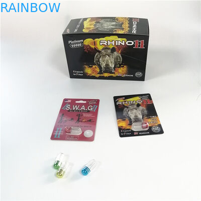 주문 물집 카드 남성 증진 캡슐 포장을 위한 포장 코뿔소 콘테이너 탄알