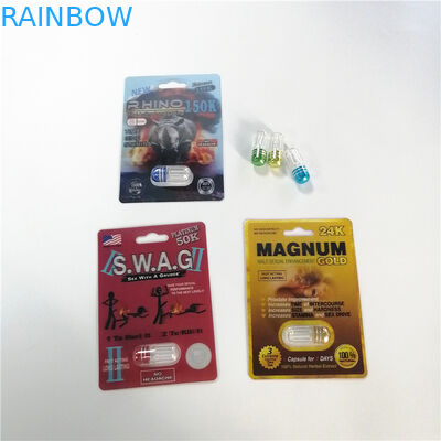 남성 성적인 캡슐을 위한 주문을 받아서 만들어진 크기를 포장하는 3D 코뿔소 플라스틱 물집