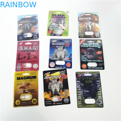 남성 성적인 캡슐을 위한 주문을 받아서 만들어진 크기를 포장하는 3D 코뿔소 플라스틱 물집