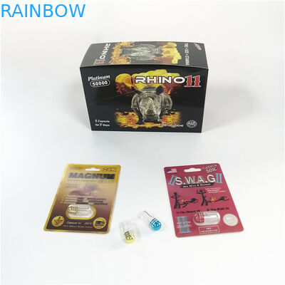 환경 친화적인 물집 카드 껍질 스티커를 가진 포장 남성 성적인 알약 서류상 카드