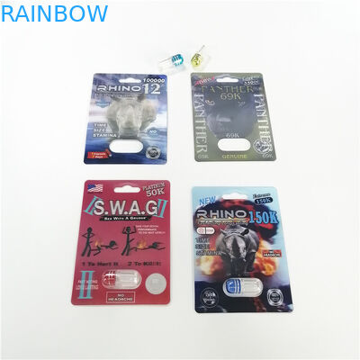 환경 친화적인 물집 카드 껍질 스티커를 가진 포장 남성 성적인 알약 서류상 카드