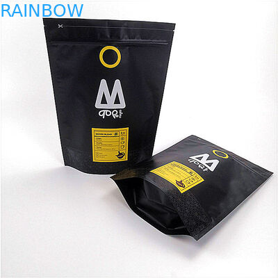 Resealable 지퍼 주머니 부대 관례에 의하여 인쇄된 박판으로 만들어진 광택이 없는 까만 색깔을 위로 서 있으십시오