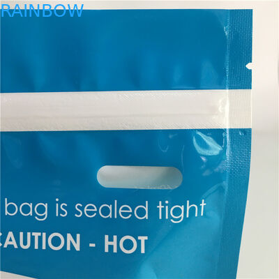 광택 있는 마이크로파 증기 바닥 삼각천 부대는 플라스틱 살균제 통렬한 반박 주머니를 위로 서 있습니다