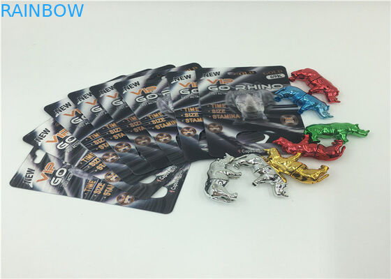 FDA/SGS 코뿔소 물집 카드 남성 성 알약을 위한 포장 카드 주문 색깔