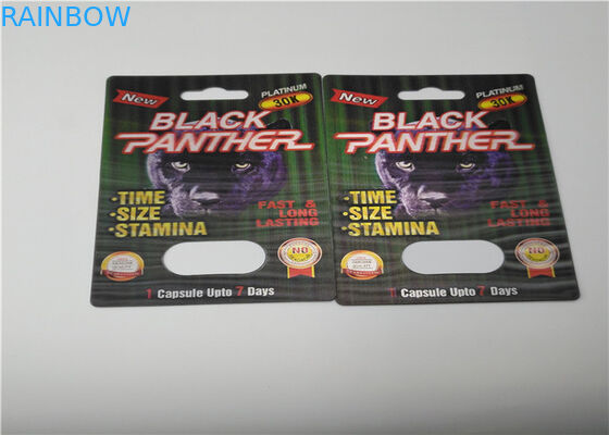 VIP 금 69K 코뿔소 분말 캡슐 포장 전시 상자를 포장하는 주문 활주 물집 카드