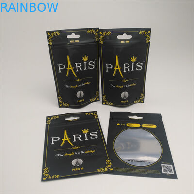 명확한 창은 Childproof 지퍼를 가진 주머니 냄새 증거 CBD 포장 부대를 위로 서 있습니다