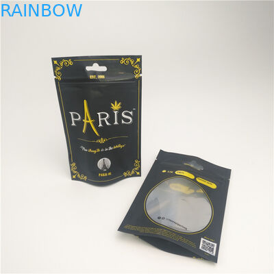 명확한 창은 Childproof 지퍼를 가진 주머니 냄새 증거 CBD 포장 부대를 위로 서 있습니다