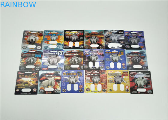 불 Rhino50K 3d 효력 물집 카드 캡슐 성 알약을 위한 포장 남성 증진 알약 팩