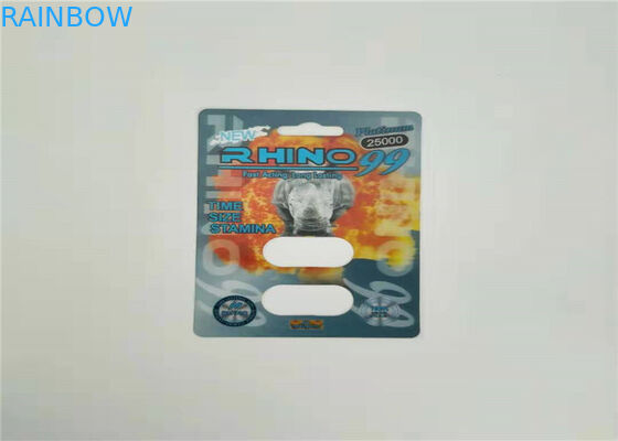 불 Rhino50K 3d 효력 물집 카드 캡슐 성 알약을 위한 포장 남성 증진 알약 팩
