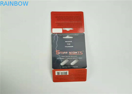 알약 약 2 캡슐 물집 플라스틱 덮개 병을 가진 포장 카드 코뿔소 69 카드