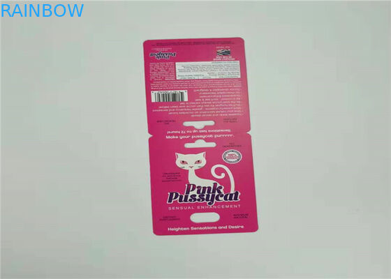 빨간 짜개진 조각 코뿔소 V7 물집 카드 관례 색깔을 포장하는 1장의 고정되는 성 알약 서류상 카드