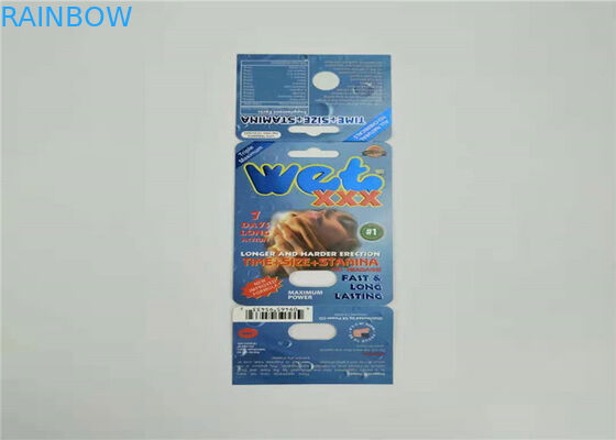 빨간 짜개진 조각 코뿔소 V7 물집 카드 관례 색깔을 포장하는 1장의 고정되는 성 알약 서류상 카드