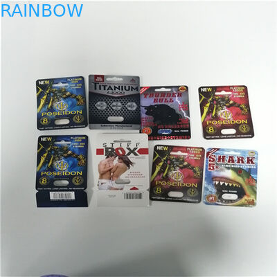 7K 백색 표범 남성 증진 알약을 위한 포장 물집 3d 카드 상자 Stiff