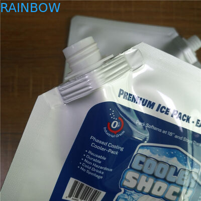 재사용할 수 있는 음료는 지퍼 주머니 주둥이를 가진 생물 분해성 음식 포장 향미료 부대를 위로 서 있습니다