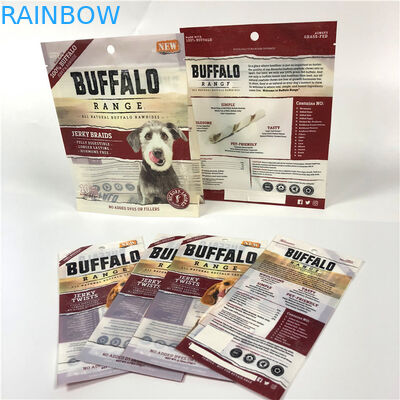 뜨거운 밀봉된 애완 동물 먹이 주머니 측 Guseet 플라스틱 전략에 의하여 주문을 받아서 만들어지는 로고 CMYK 색깔